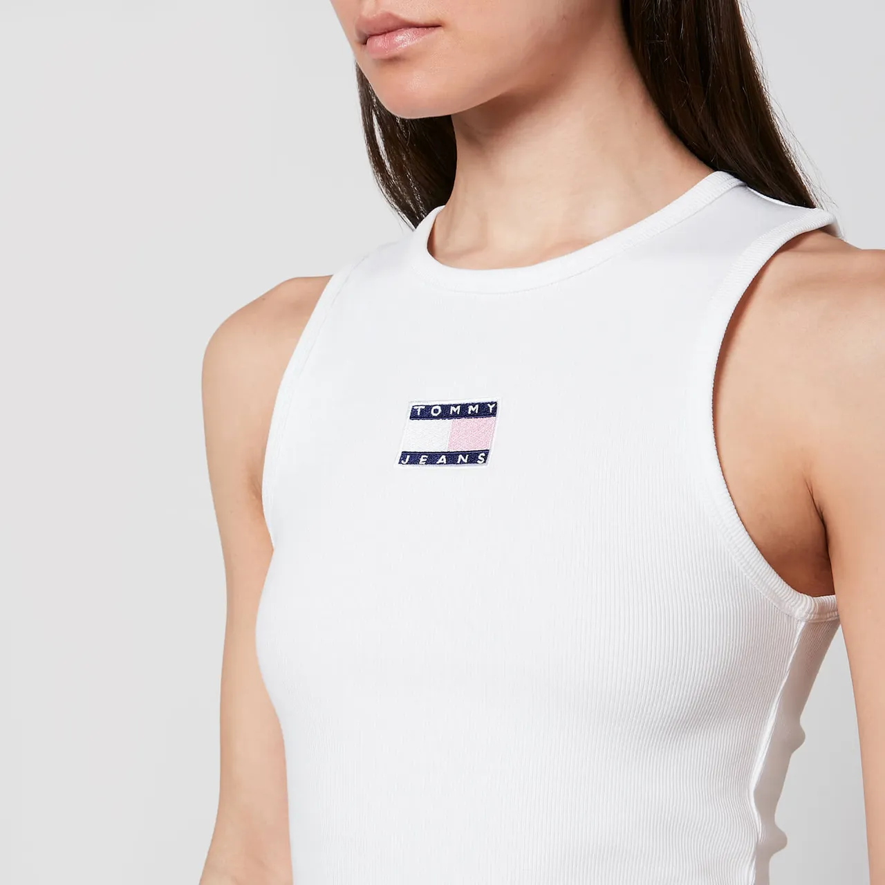 Tommy Jeans Logo-Appliqué Ribbed Cotton-Jersey Top