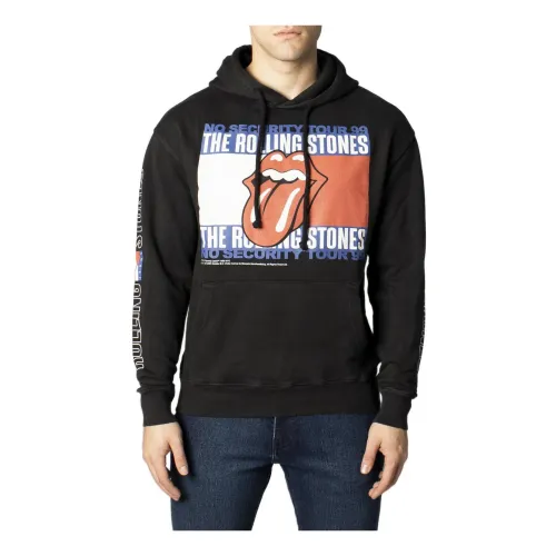 Tommy Jeans , Mens Hooded Sweatshirt with Print ,Black male, Sizes: