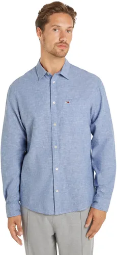 Tommy Jeans Men's Tjm Reg Linen Blend Shirt Casual Shirts