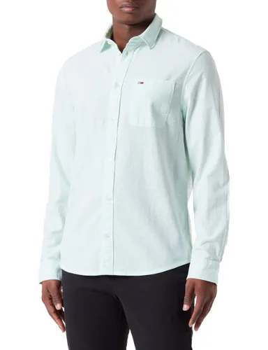 Tommy Jeans Men's Tjm Reg Linen Blend Shirt Casual Shirts