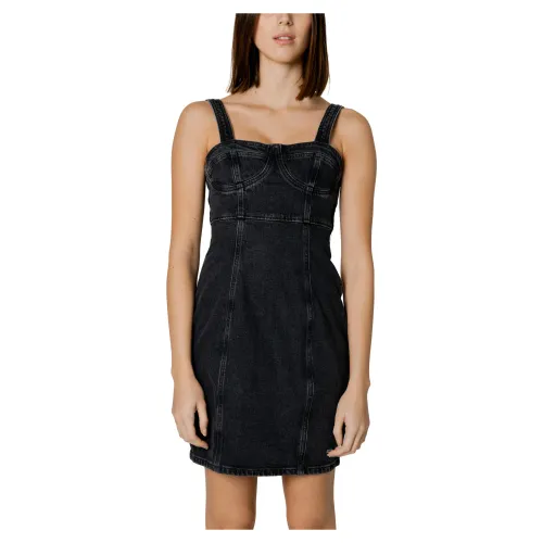 Tommy Jeans , Midi Dress - Spring/Summer Collection ,Black female, Sizes: