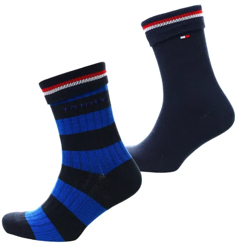 Tommy Jeans Navy 2-Pack Rib-Knit Rugby Socks