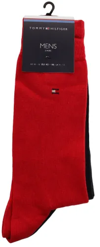 Tommy Jeans Red/Navy 2 Pack Socks