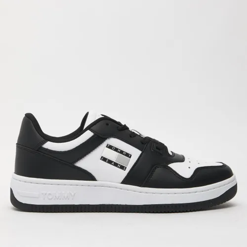 Tommy Jeans Retro Basket Trainers In Black & White