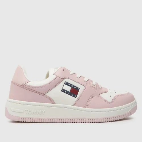 Tommy Jeans Retro Basket Trainers In Pale Pink