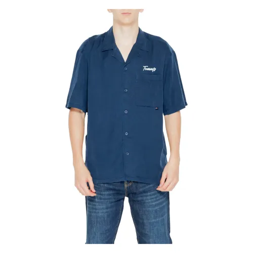 Tommy Jeans , Short Sleeve Graphic Shirt Collection Spring/Summer ,Blue male, Sizes:
