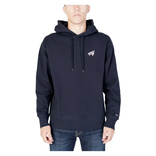 Tommy Jeans , Signature Hoodie for Men ,Blue male, Sizes: