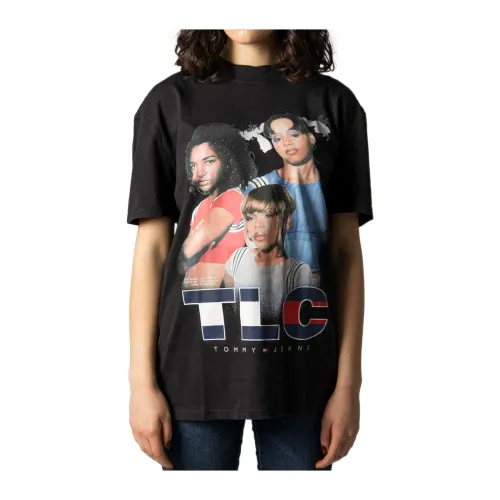 Tommy Jeans , T-Shirts ,Black female, Sizes: