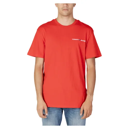 Tommy Jeans , T-Shirts ,Red male, Sizes: