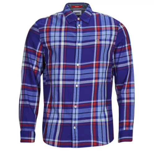 Tommy Jeans  TJM CLSC ESSENTIAL CHECK SHIRT  men's Long sleeved Shirt in Marine