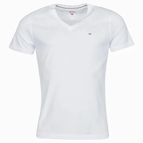Tommy Jeans  TJM ORIGINAL JERSEY TEE V NECK  men's T shirt in White