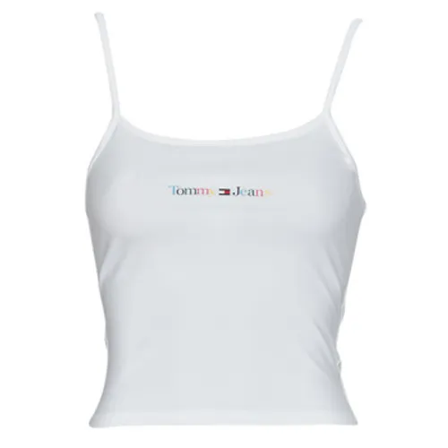 Tommy Jeans  TJW BBY COLOR LINEAR STRAP TOP  women's Vest top in White