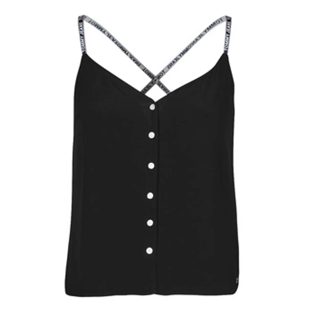 Tommy Jeans  TJW CAMI TOP BUTTON THRU  women's Blouse in Black