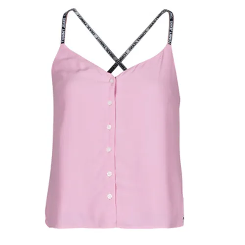 Tommy Jeans  TJW CAMI TOP BUTTON THRU  women's Blouse in Pink