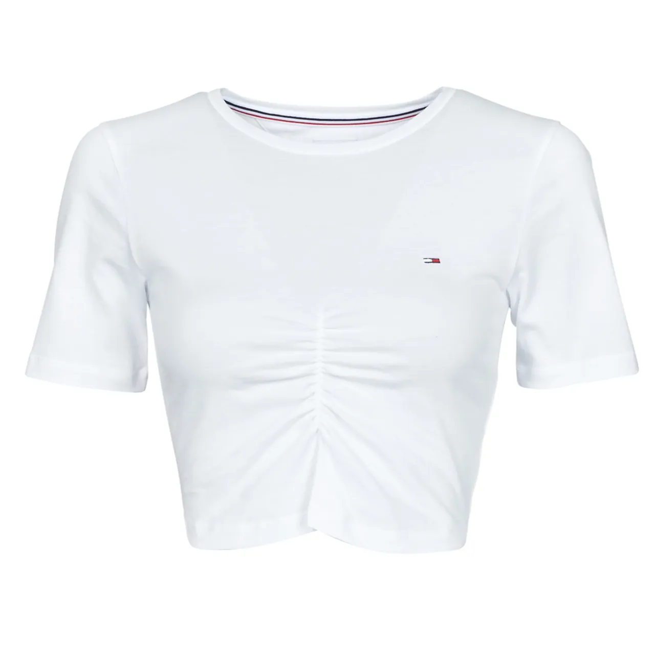 Tommy Jeans  TJW CROP RUCHE TOP  women's Blouse in White