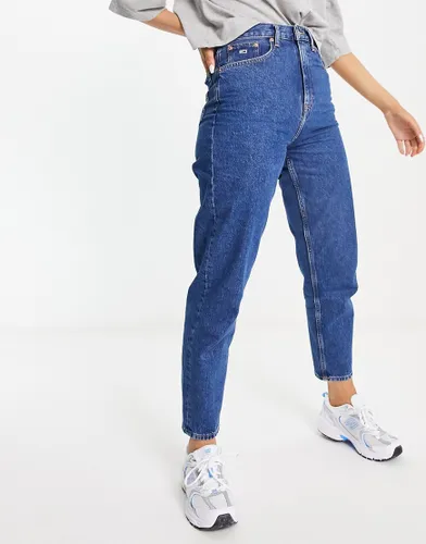 Tommy Jeans ultra high rise mom jean in mid wash-Blue