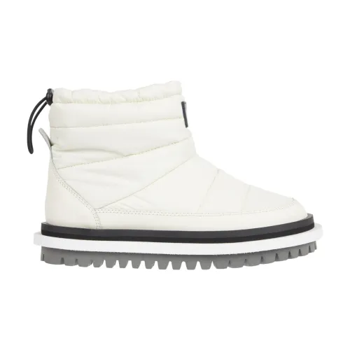 Tommy Jeans , White Padded Flat Ankle Boots ,White female, Sizes: