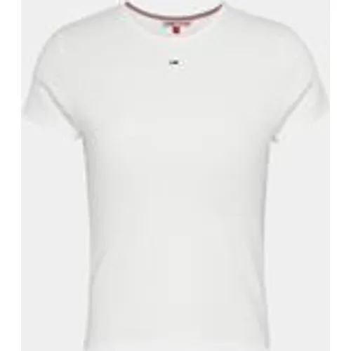 Tommy Jeans Women's Baby Essential Rib S/S Top In White