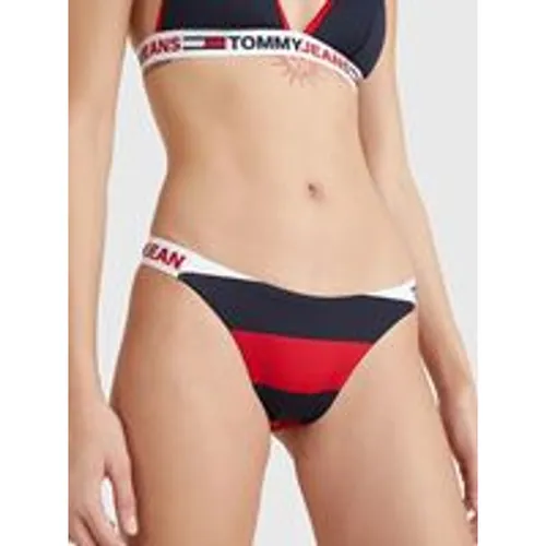 Tommy Jeans Women's High Leg Cheeky Bikini in TJ Rugby Stripe