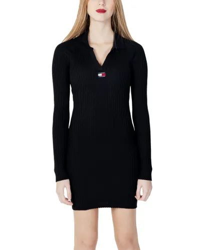 Tommy Jeans Womenss Hilfiger Polo Badge Dresss in Black
