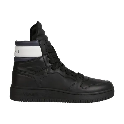 Tommy Jeans , Zion 1 Shoe - Black Leather Sneakers ,Black male, Sizes: