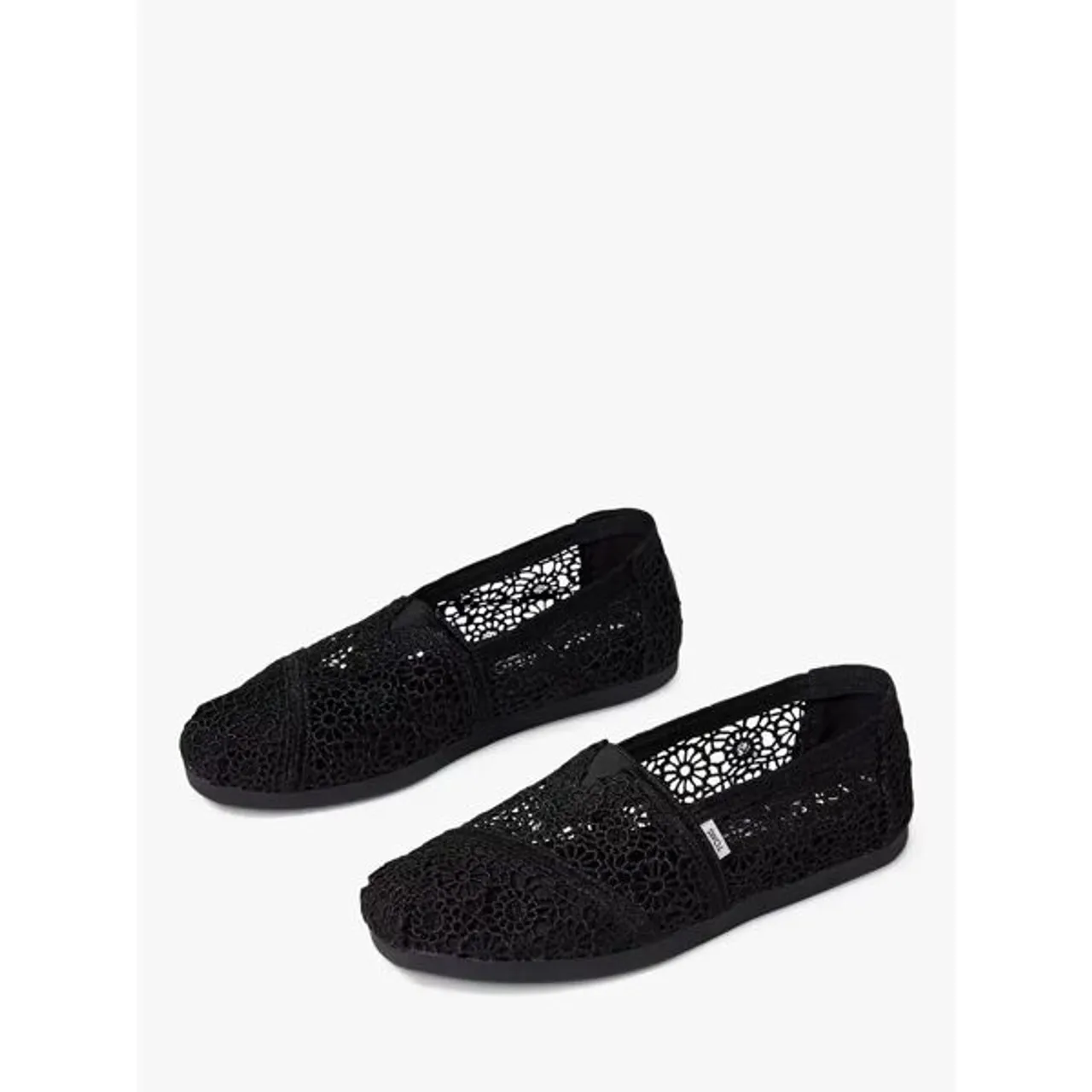 TOMS Alpargata Crochet Espadrille Shoes - Black - Female