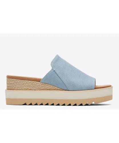 Toms Diana Mule Wedges Womens - Blue Mixed Material