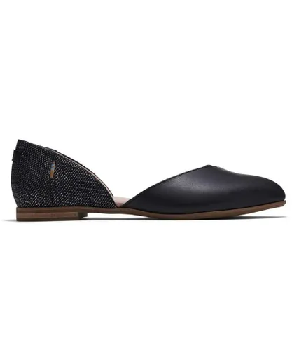 Toms Julie D'Orsay Flat Black Womens Shoes Leather
