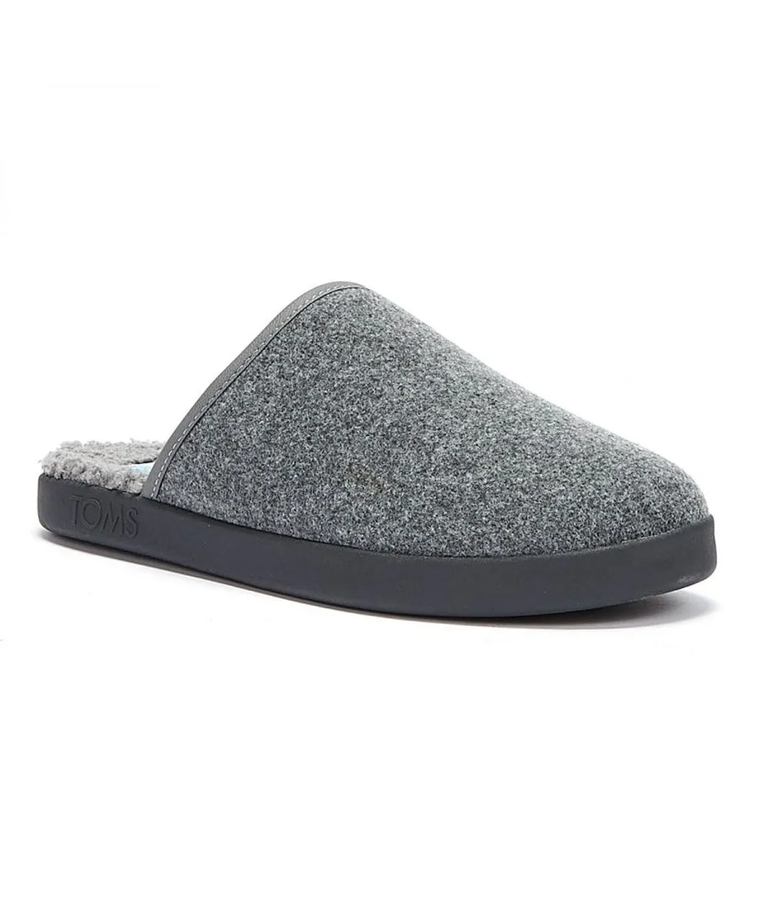 Toms Mens Harbor Slippers - Grey Textile