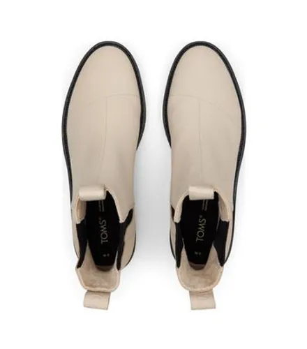 TOMS Off White Leather Chelsea Boots New Look
