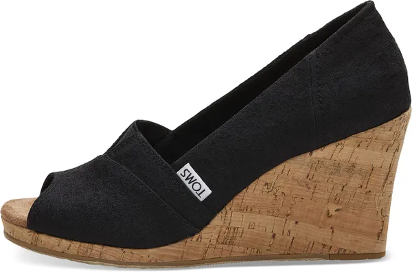 TOMS WOMEN CLASSIC WEDGE Black Scattered Woven UK10