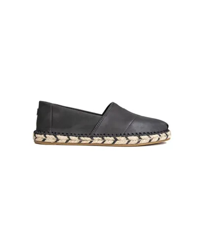 Toms Womens Alpargata Rope Shoes - Black Leather