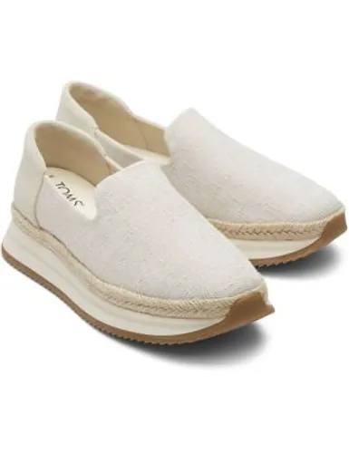 Toms Womens Jocelyn Canvas Slip-On Trainers - 5.5 - Natural, Natural,Black
