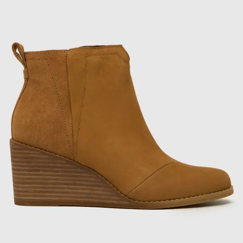 Toms Women's Tan Brown Clare Wedge Boots