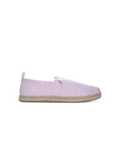 Toms Womenss Chambray Deconstructed Espadrille Pumps in Pink Textile