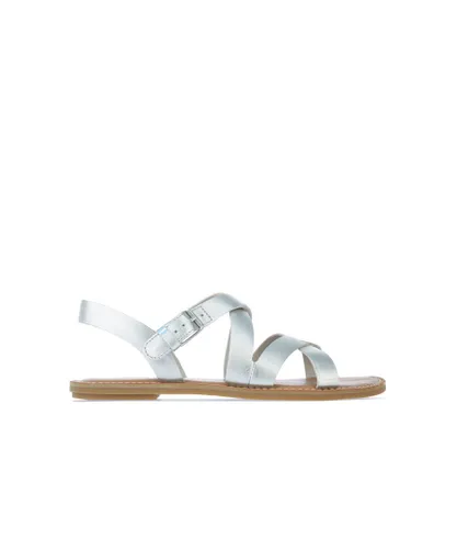 Toms Womenss Sicily Sandals in Silver Leather