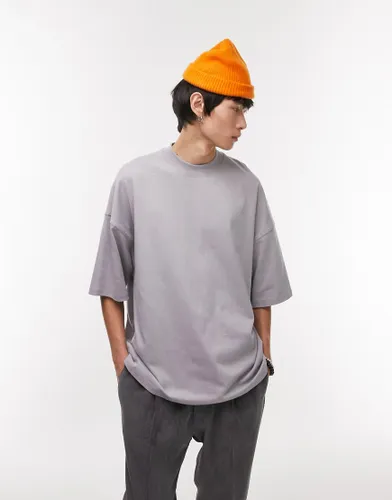 Topman extreme oversized t-shirt in grey