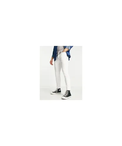 Topman Mens stretch tapered jeans in white Cotton