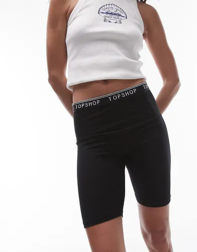 Topshop branded legging short in black