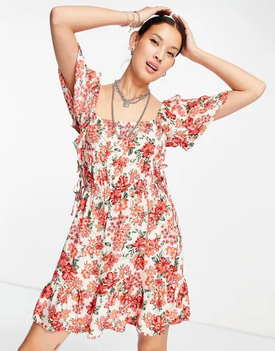 Topshop channel mini dress in floral multi