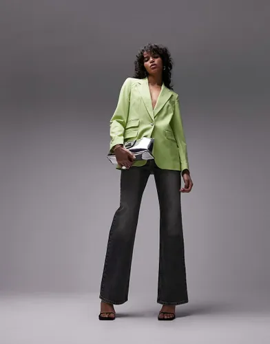Topshop co-ord slim feminine jacket in lime-Green