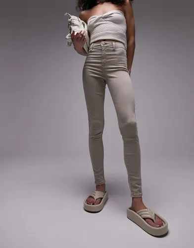 Topshop Joni jeans in sand-Neutral