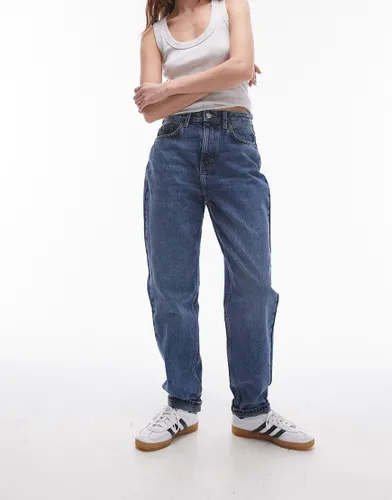 Topshop Original Mom jeans in mid blue - MBLUE