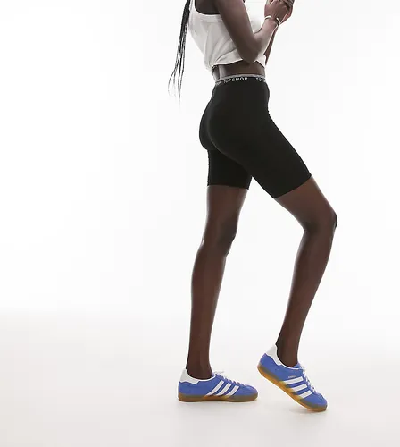 Topshop Tall branded elastic legging short in black