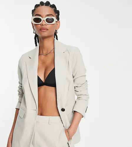 Topshop Tall co-ord fitted blazer in pale grey