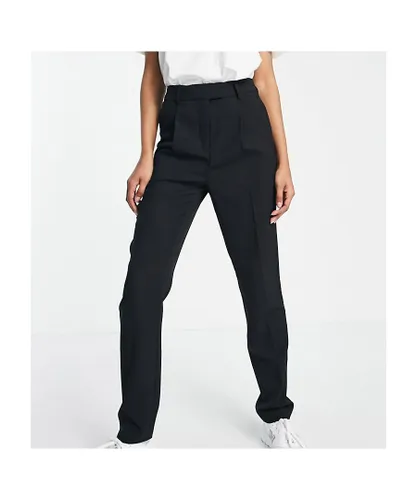 Topshop Tall Womens Tailored slim high waisted pleat trouser in black