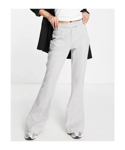 Topshop Womens jersey twill flare trouser in grey - Light Grey