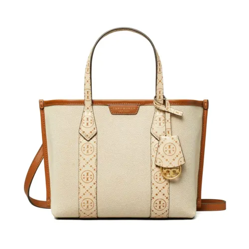Tory Burch , Beige Canvas Leather Bag ,Beige female, Sizes: ONE SIZE