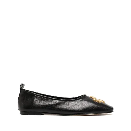 Tory Burch , Black Flat Shoes with Sophisticated Metal Accents ,Black female, Sizes: