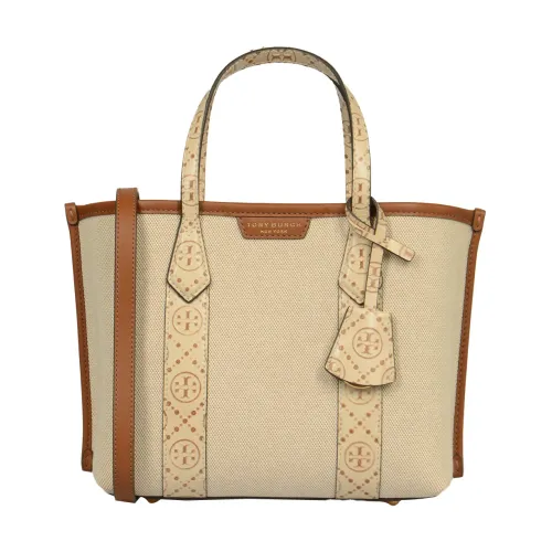 Tory Burch , Canvas Triple-Compartment Tote Bag ,Beige female, Sizes: ONE SIZE